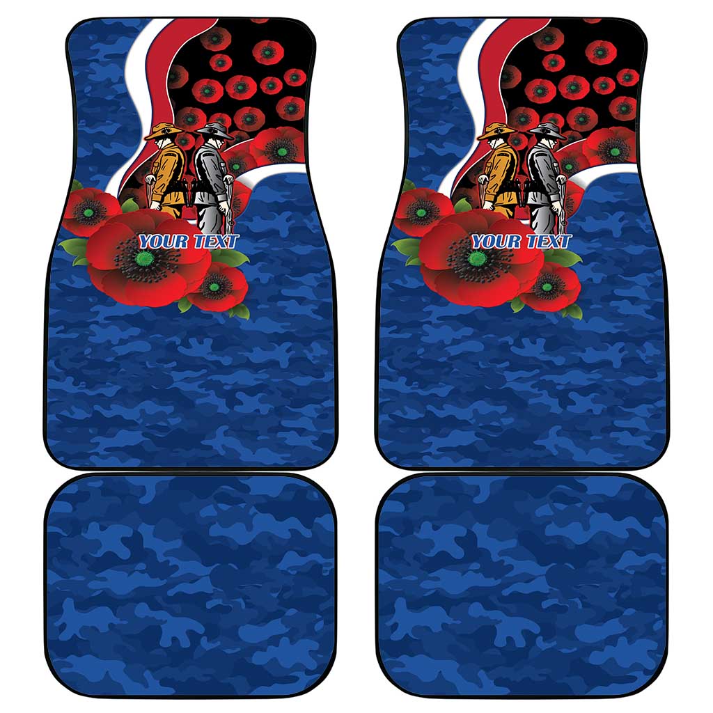 Western Bulldogs ANZAC Personalised Car Mats Lest We Forget Poppy Camo