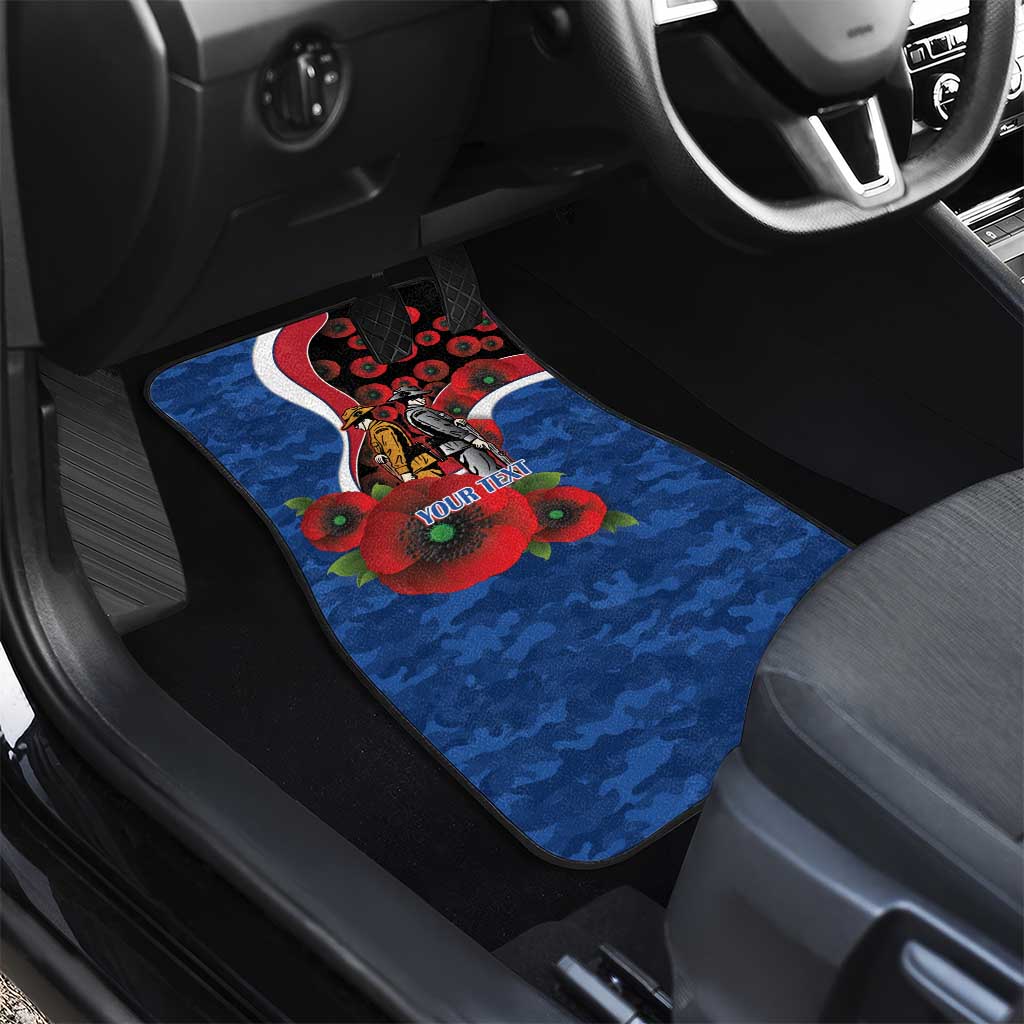 Western Bulldogs ANZAC Personalised Car Mats Lest We Forget Poppy Camo