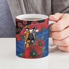 Western Bulldogs ANZAC Personalised Ceramic Mug Lest We Forget Poppy Camo