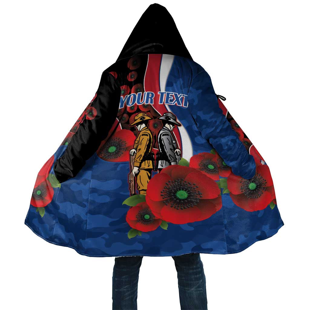 Western Bulldogs ANZAC Personalised Cloak Lest We Forget Poppy Camo