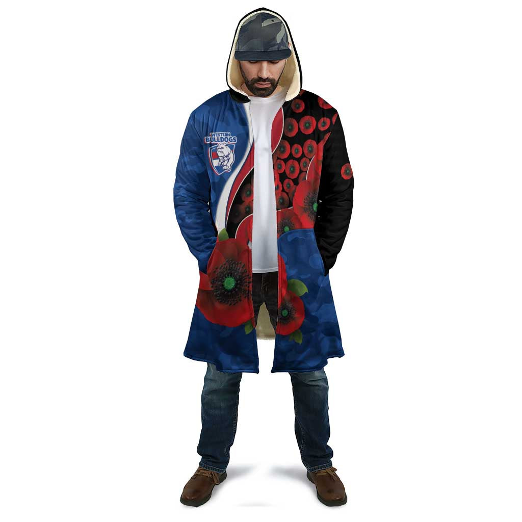 Western Bulldogs ANZAC Personalised Cloak Lest We Forget Poppy Camo