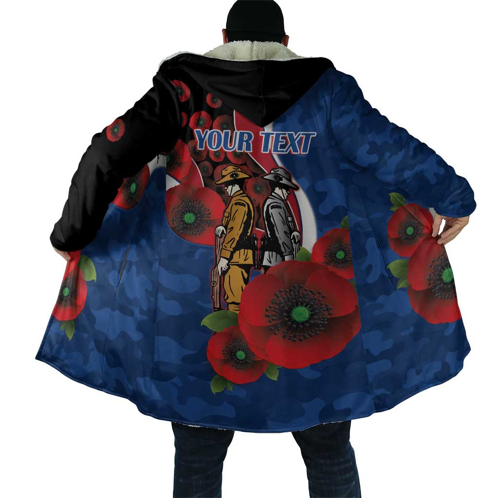 Western Bulldogs ANZAC Personalised Cloak Lest We Forget Poppy Camo