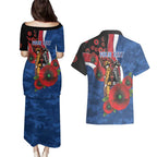 Western Bulldogs ANZAC Personalised Couples Matching Puletasi and Hawaiian Shirt Lest We Forget Poppy Camo