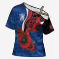 Western Bulldogs ANZAC Personalised Cross Shoulder Shirt Lest We Forget Poppy Camo