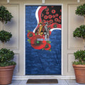Western Bulldogs ANZAC Personalised Door Cover Lest We Forget Poppy Camo