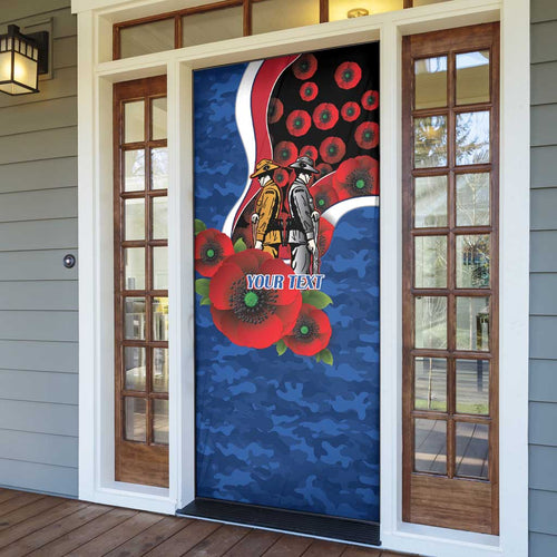 Western Bulldogs ANZAC Personalised Door Cover Lest We Forget Poppy Camo