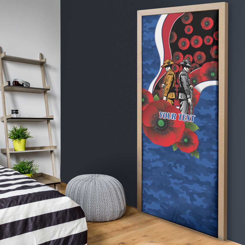 Western Bulldogs ANZAC Personalised Door Cover Lest We Forget Poppy Camo