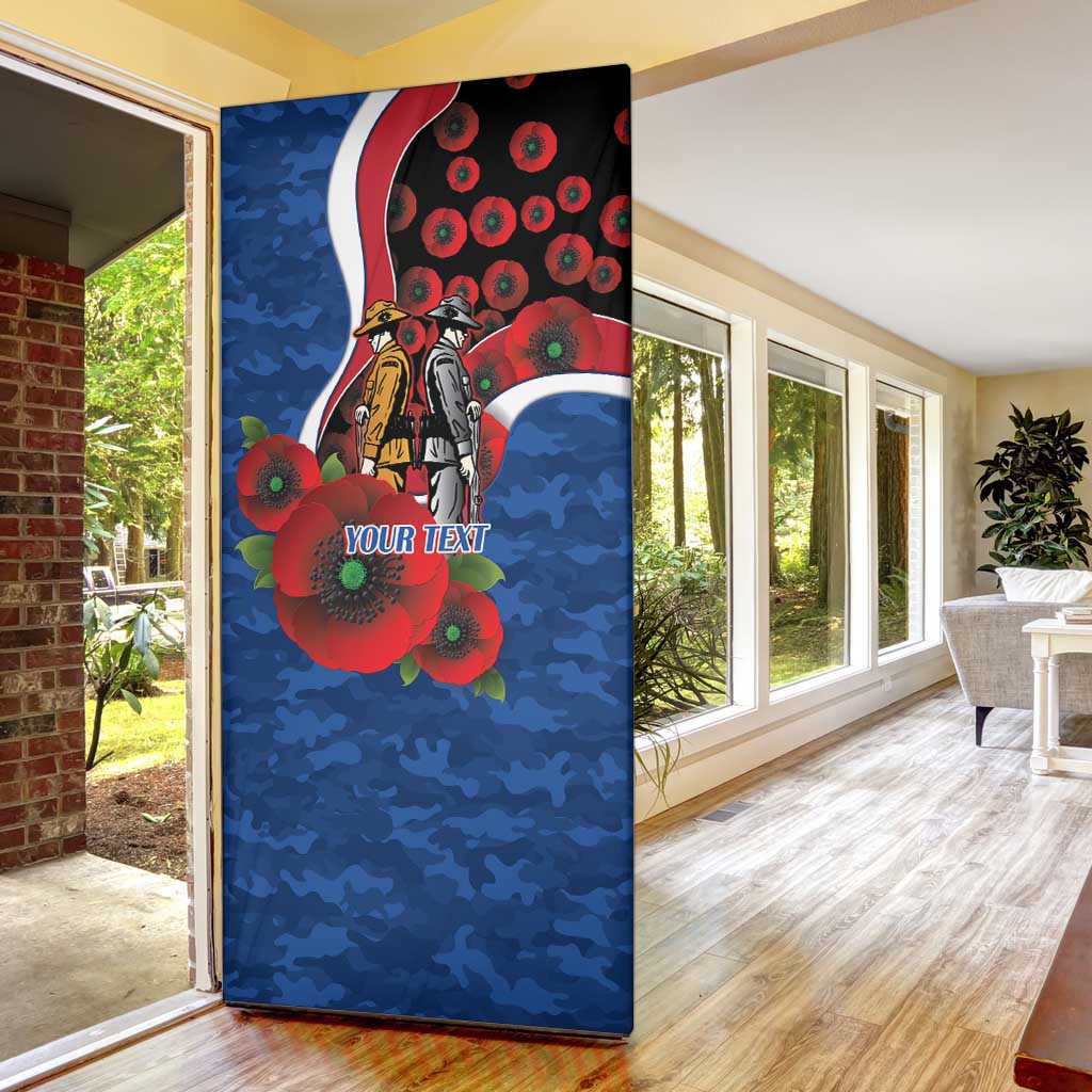 Western Bulldogs ANZAC Personalised Door Cover Lest We Forget Poppy Camo