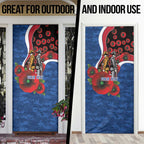 Western Bulldogs ANZAC Personalised Door Cover Lest We Forget Poppy Camo
