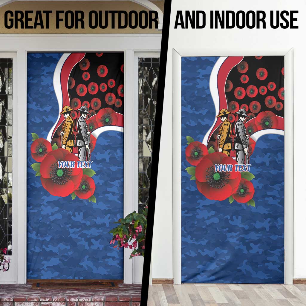Western Bulldogs ANZAC Personalised Door Cover Lest We Forget Poppy Camo