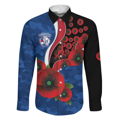 Western Bulldogs ANZAC Personalised Family Matching Mermaid Dress and Hawaiian Shirt Lest We Forget Poppy Camo