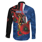 Western Bulldogs ANZAC Personalised Family Matching Off Shoulder Maxi Dress and Hawaiian Shirt Lest We Forget Poppy Camo