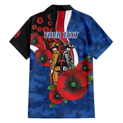 Western Bulldogs ANZAC Personalised Family Matching Summer Maxi Dress and Hawaiian Shirt Lest We Forget Poppy Camo