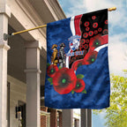 Western Bulldogs ANZAC Personalised Garden Flag Lest We Forget Poppy Camo