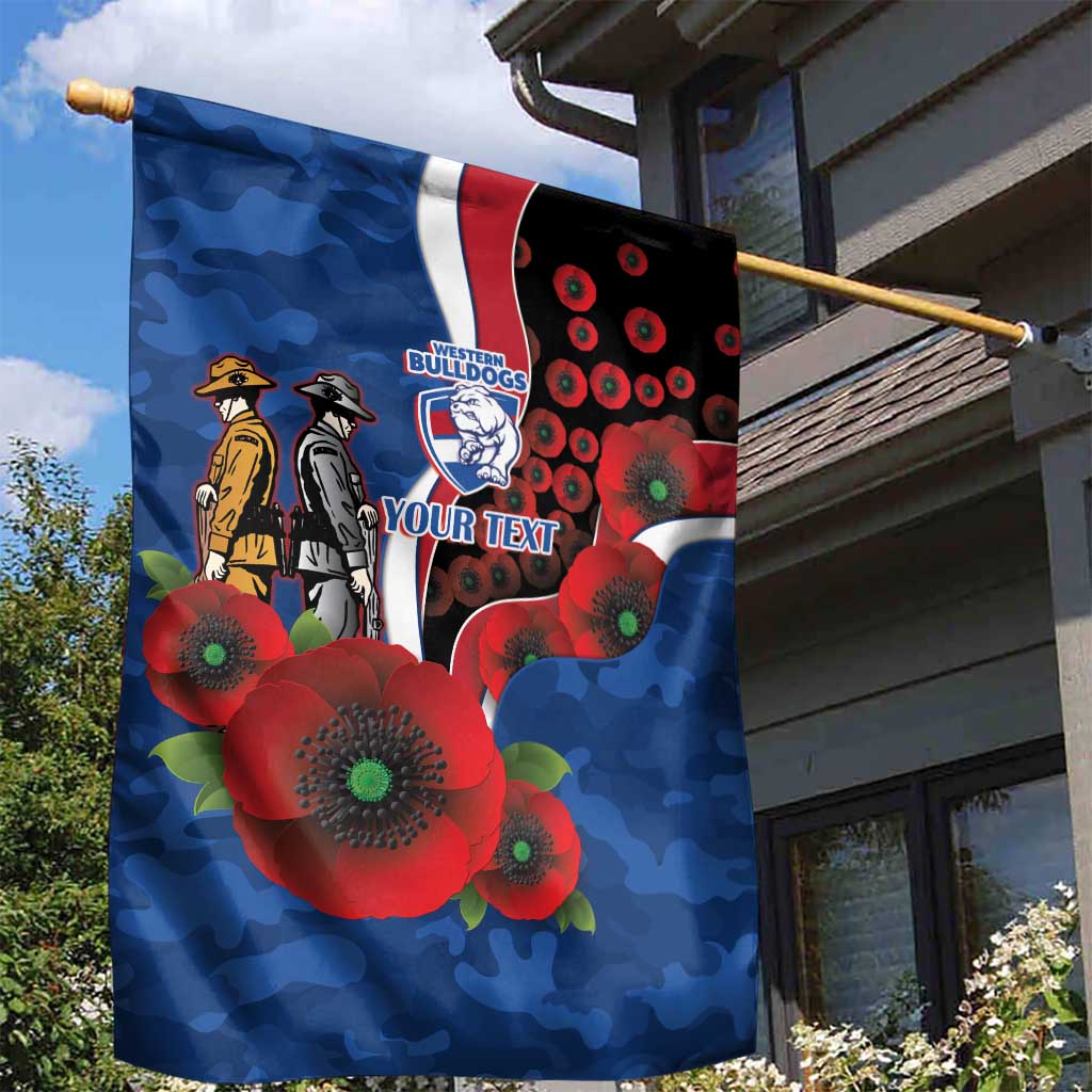 Western Bulldogs ANZAC Personalised Garden Flag Lest We Forget Poppy Camo