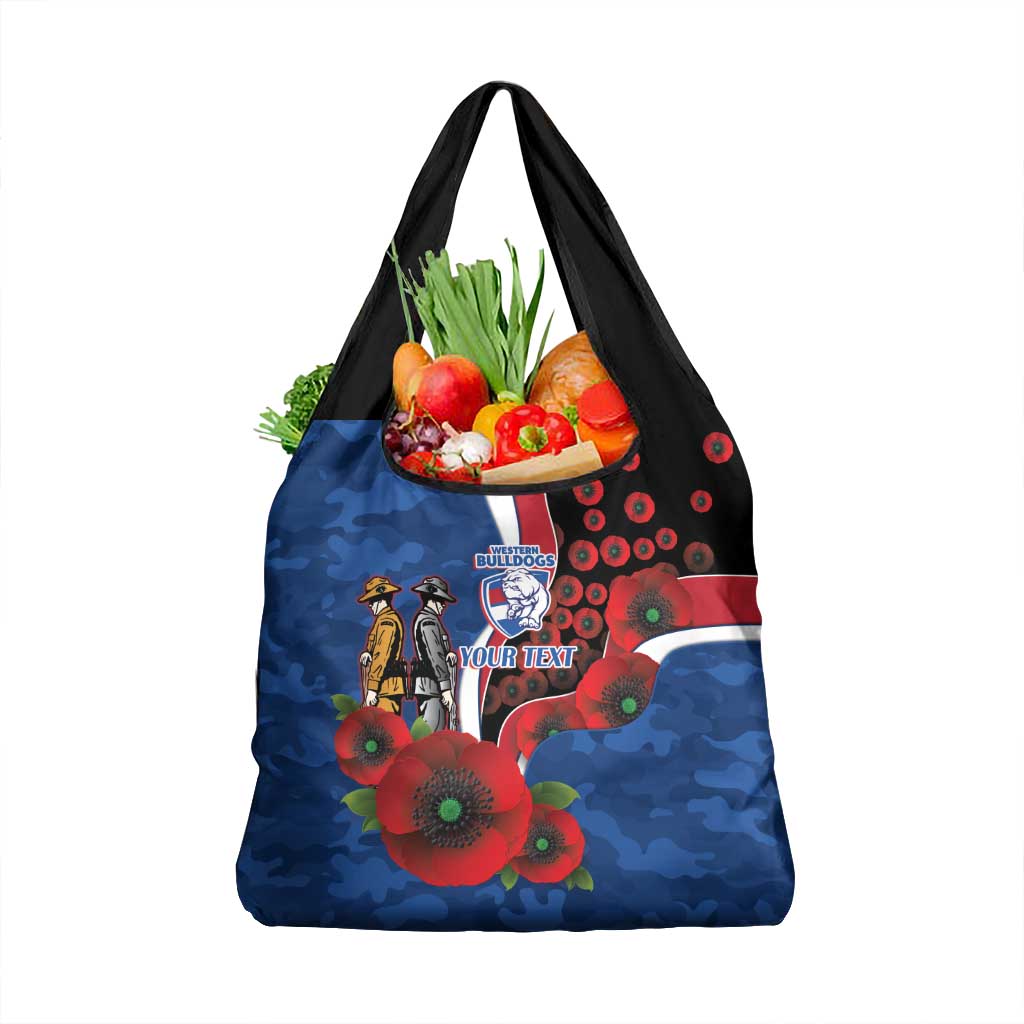 Western Bulldogs ANZAC Personalised Grocery Bag Lest We Forget Poppy Camo