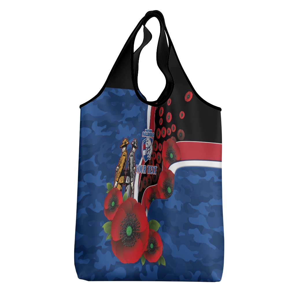 Western Bulldogs ANZAC Personalised Grocery Bag Lest We Forget Poppy Camo