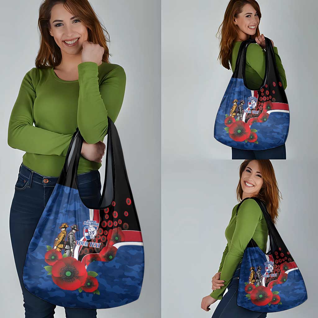 Western Bulldogs ANZAC Personalised Grocery Bag Lest We Forget Poppy Camo
