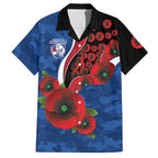 Western Bulldogs ANZAC Personalised Hawaiian Shirt Lest We Forget Poppy Camo