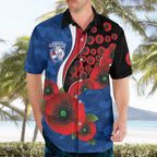 Western Bulldogs ANZAC Personalised Hawaiian Shirt Lest We Forget Poppy Camo