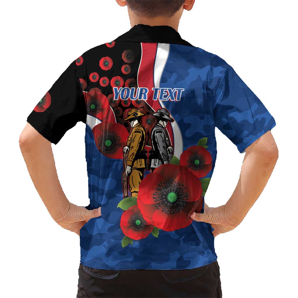 Western Bulldogs ANZAC Personalised Hawaiian Shirt Lest We Forget Poppy Camo