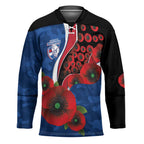Western Bulldogs ANZAC Personalised Hockey Jersey Lest We Forget Poppy Camo