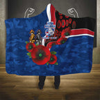 Western Bulldogs ANZAC Personalised Hooded Blanket Lest We Forget Poppy Camo
