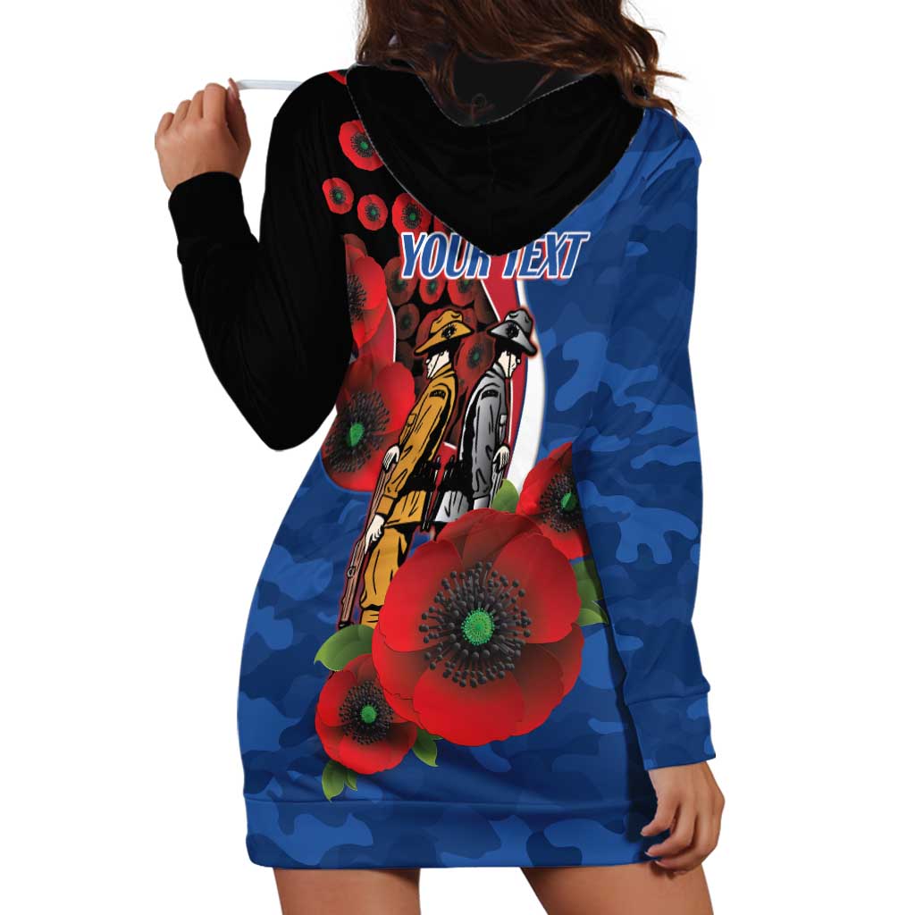 Western Bulldogs ANZAC Personalised Hoodie Dress Lest We Forget Poppy Camo