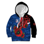 Western Bulldogs ANZAC Personalised Kid Hoodie Lest We Forget Poppy Camo
