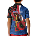 Western Bulldogs ANZAC Personalised Kid Polo Shirt Lest We Forget Poppy Camo