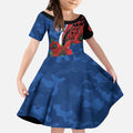 Western Bulldogs ANZAC Personalised Kid Short Sleeve Dress Lest We Forget Poppy Camo