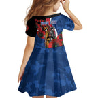 Western Bulldogs ANZAC Personalised Kid Short Sleeve Dress Lest We Forget Poppy Camo