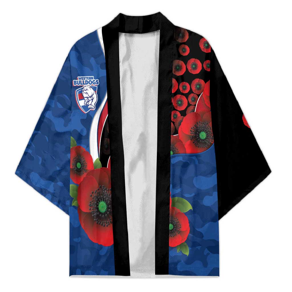 Western Bulldogs ANZAC Personalised Kimono Lest We Forget Poppy Camo