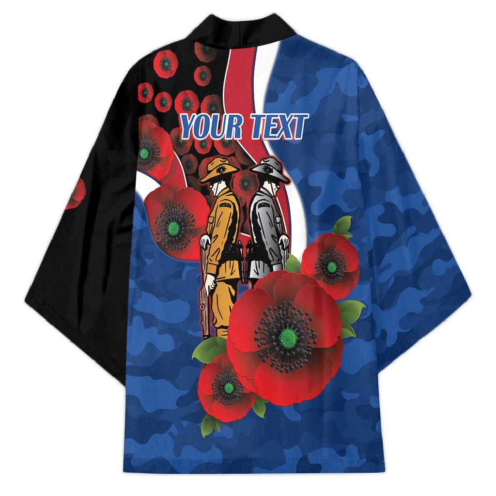Western Bulldogs ANZAC Personalised Kimono Lest We Forget Poppy Camo