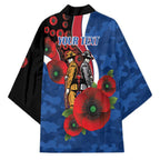 Western Bulldogs ANZAC Personalised Kimono Lest We Forget Poppy Camo