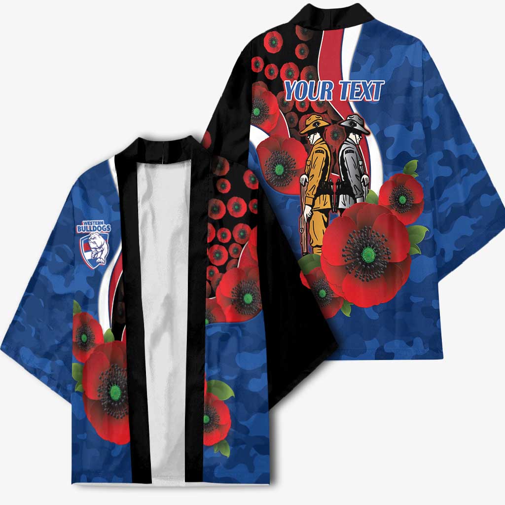 Western Bulldogs ANZAC Personalised Kimono Lest We Forget Poppy Camo
