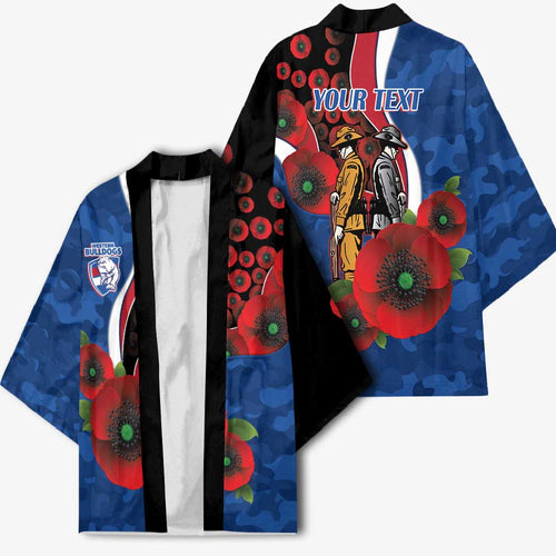 Western Bulldogs ANZAC Personalised Kimono Lest We Forget Poppy Camo