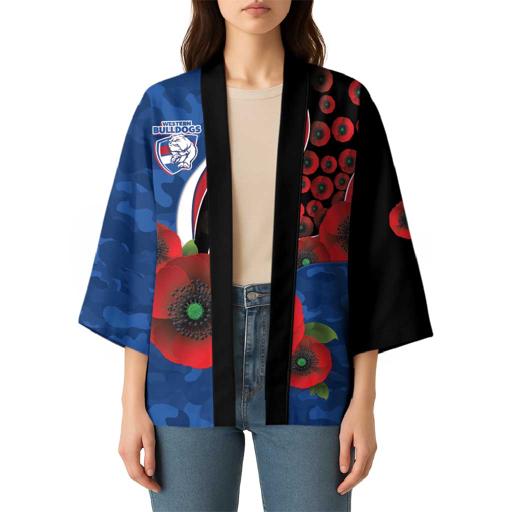 Western Bulldogs ANZAC Personalised Kimono Lest We Forget Poppy Camo