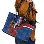 Western Bulldogs ANZAC Personalised Leather Tote Bag Lest We Forget Poppy Camo