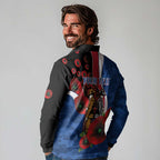 Western Bulldogs ANZAC Personalised Long Sleeve Polo Shirt Lest We Forget Poppy Camo