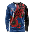 Western Bulldogs ANZAC Personalised Long Sleeve Shirt Lest We Forget Poppy Camo