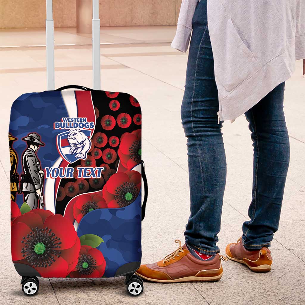 Western Bulldogs ANZAC Personalised Luggage Cover Lest We Forget Poppy Camo
