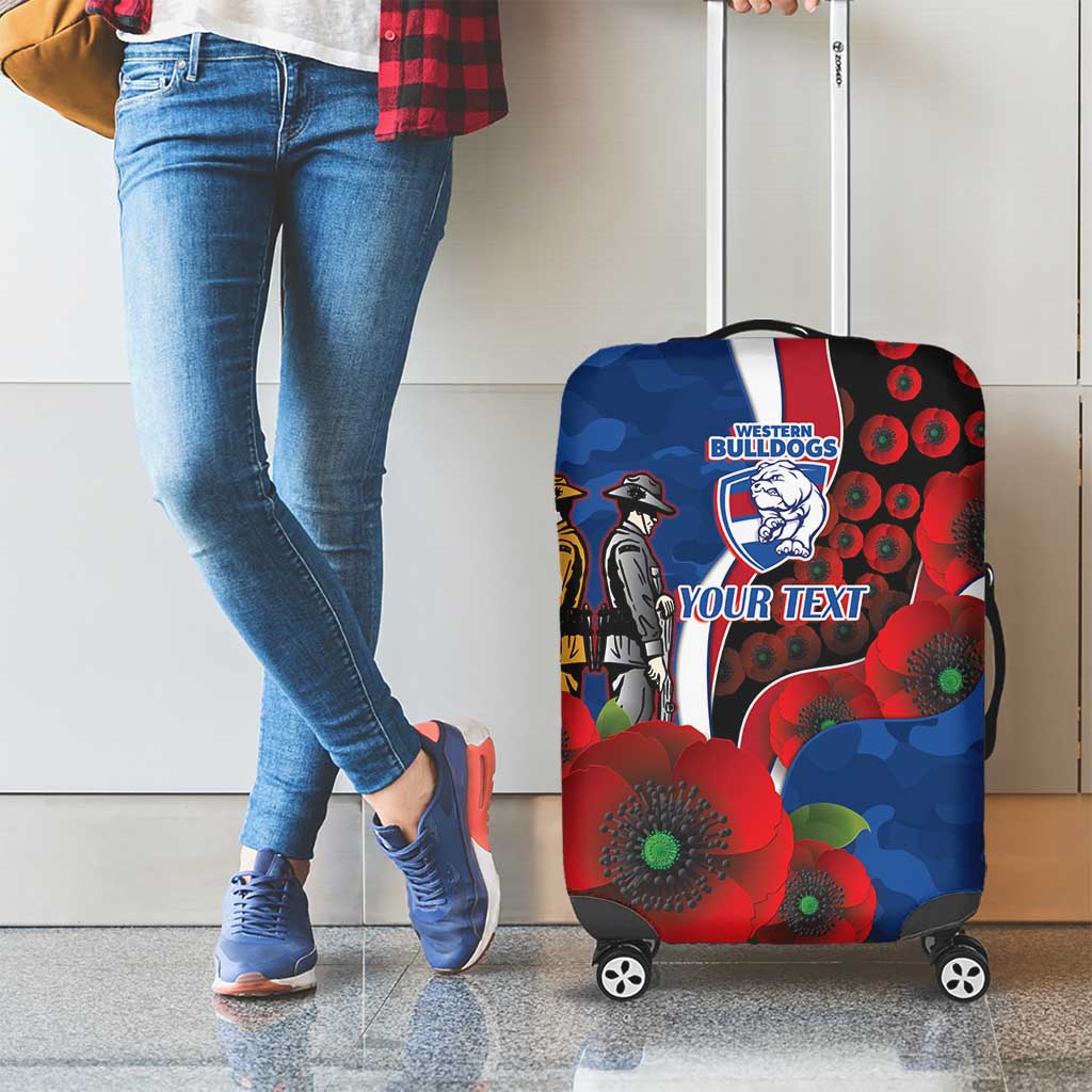 Western Bulldogs ANZAC Personalised Luggage Cover Lest We Forget Poppy Camo