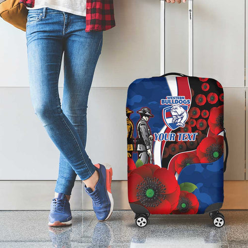 Western Bulldogs ANZAC Personalised Luggage Cover Lest We Forget Poppy Camo