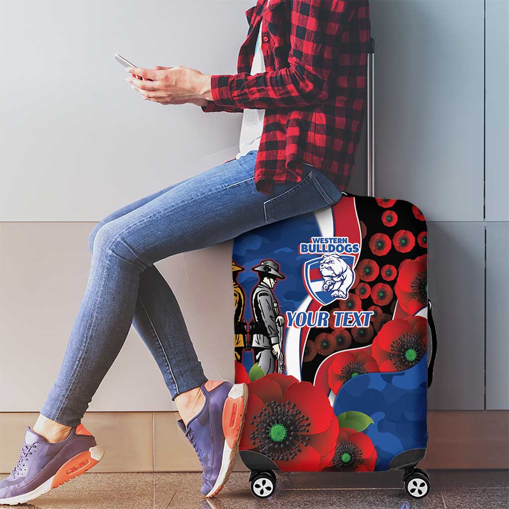 Western Bulldogs ANZAC Personalised Luggage Cover Lest We Forget Poppy Camo