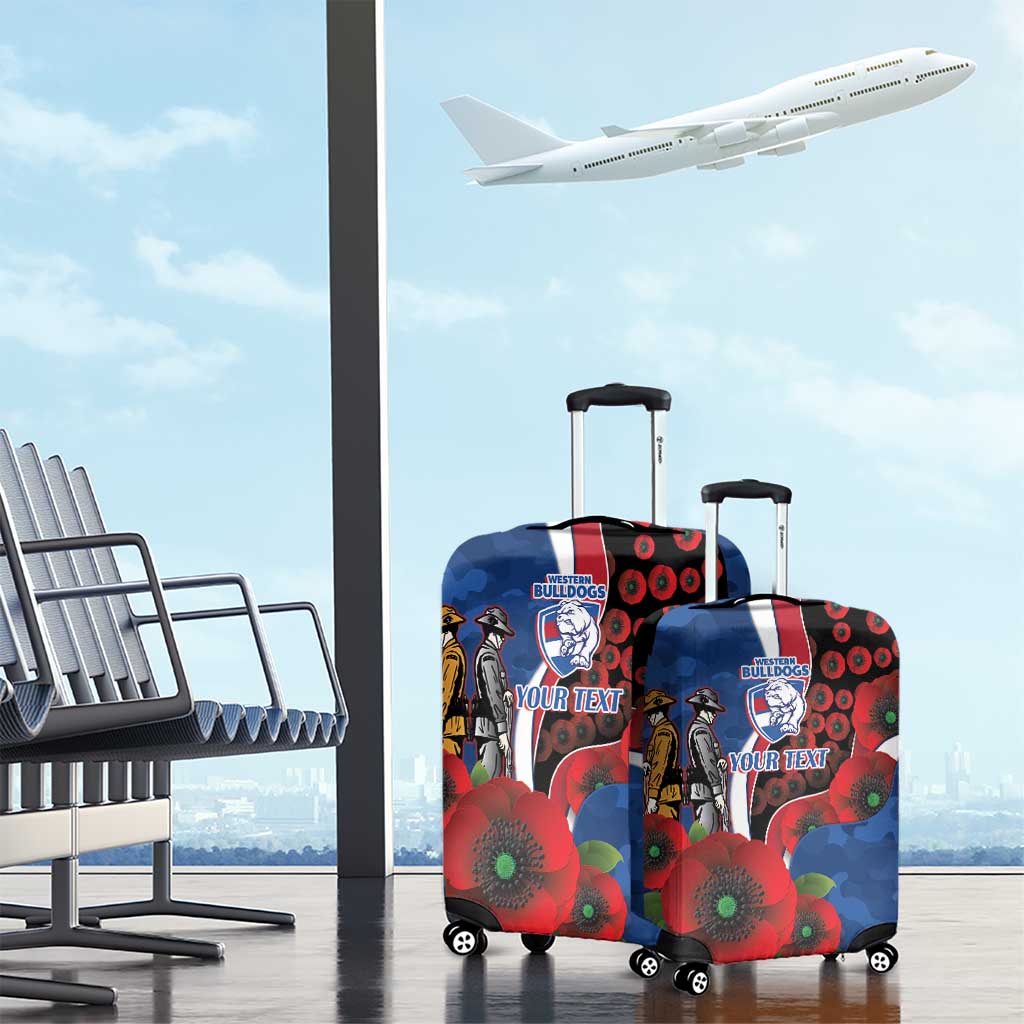 Western Bulldogs ANZAC Personalised Luggage Cover Lest We Forget Poppy Camo