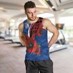 Western Bulldogs ANZAC Personalised Men Tank Top Lest We Forget Poppy Camo