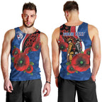 Western Bulldogs ANZAC Personalised Men Tank Top Lest We Forget Poppy Camo