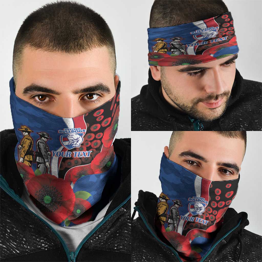 Western Bulldogs ANZAC Personalised Neck Gaiter Lest We Forget Poppy Camo