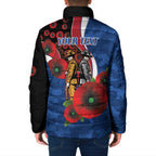Western Bulldogs ANZAC Personalised Padded Jacket Lest We Forget Poppy Camo